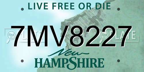 7MV8227 New Hampshire License Plate