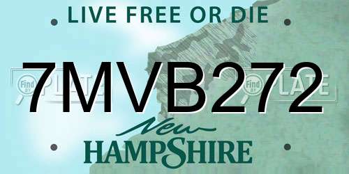 7MVB272 New Hampshire License Plate