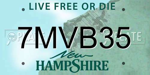 7MVB35 New Hampshire License Plate