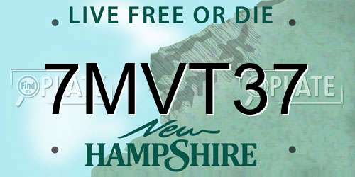 7MVT37 New Hampshire License Plate