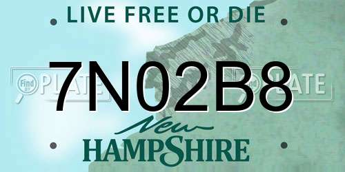 7N02B8 New Hampshire License Plate