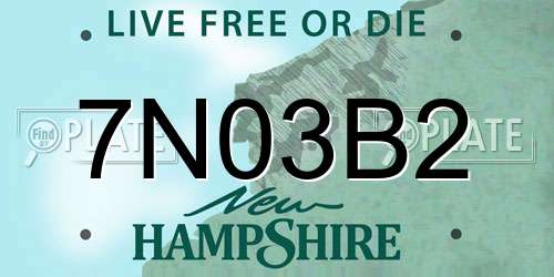 7N03B2 New Hampshire License Plate