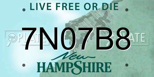 7N07B8 New Hampshire License Plate