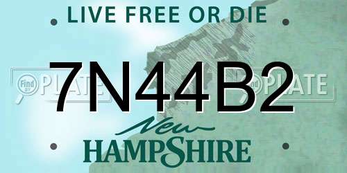 7N44B2 New Hampshire License Plate
