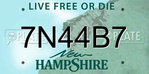 7N44B7 New Hampshire License Plate