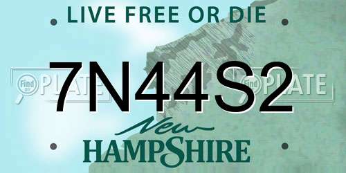 7N44S2 New Hampshire License Plate
