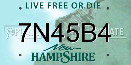 7N45B4 New Hampshire License Plate