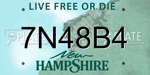 7N48B4 New Hampshire License Plate