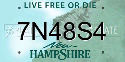 7N48S4 New Hampshire License Plate