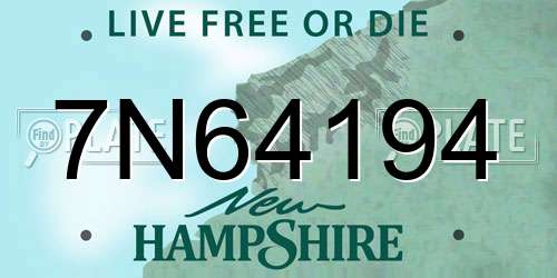 7N64194 New Hampshire License Plate