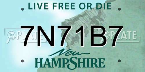 7N71B7 New Hampshire License Plate