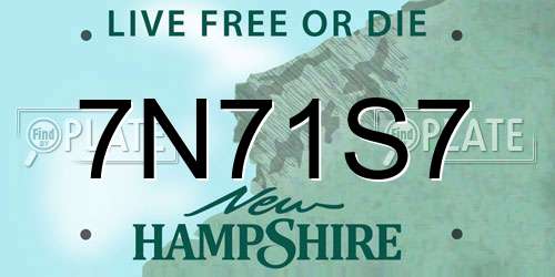 7N71S7 New Hampshire License Plate