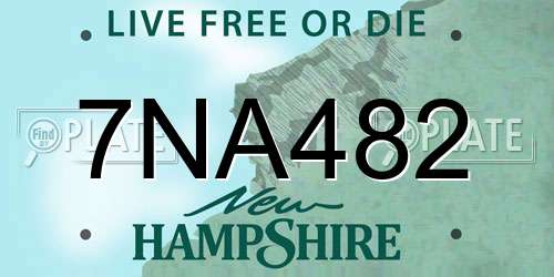 7NA482 New Hampshire License Plate