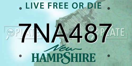 7NA487 New Hampshire License Plate