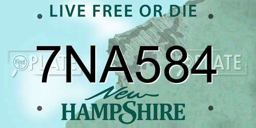 7NA584 New Hampshire License Plate