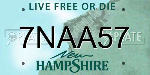 7NAA57 New Hampshire License Plate