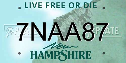 7NAA87 New Hampshire License Plate