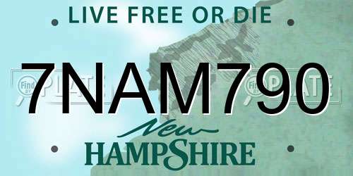7NAM790 New Hampshire License Plate