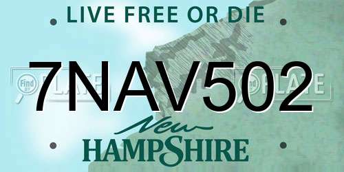7NAV502 New Hampshire License Plate