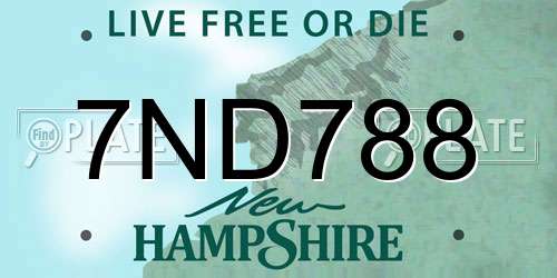 7ND788 New Hampshire License Plate