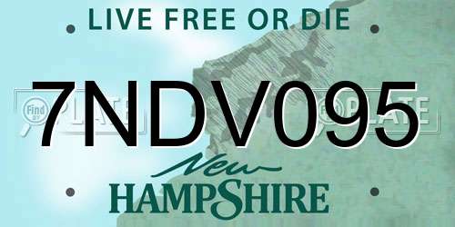 7NDV095 New Hampshire License Plate