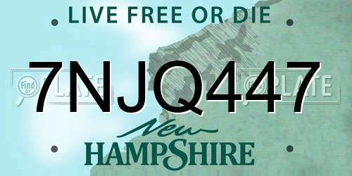 7NJQ447 New Hampshire License Plate