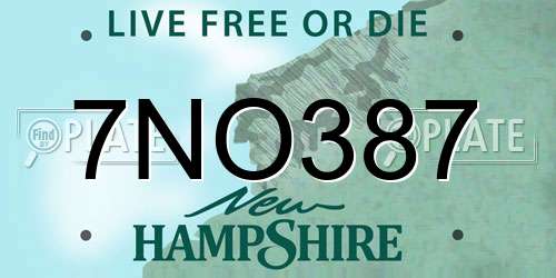 7NO387 New Hampshire License Plate