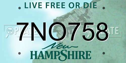 7NO758 New Hampshire License Plate