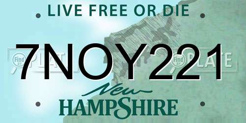 7NOY221 New Hampshire License Plate