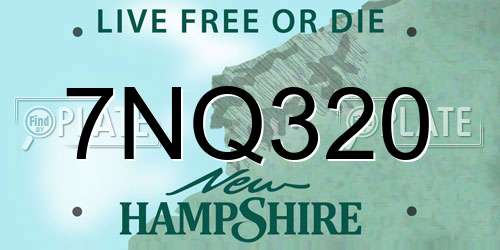 7NQ320 New Hampshire License Plate