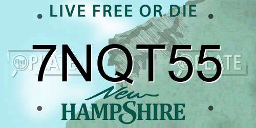 7NQT55 New Hampshire License Plate