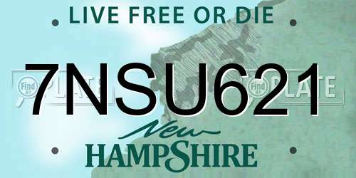 7NSU621 New Hampshire License Plate