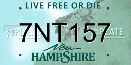 7NT157 New Hampshire License Plate