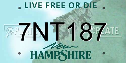 7NT187 New Hampshire License Plate