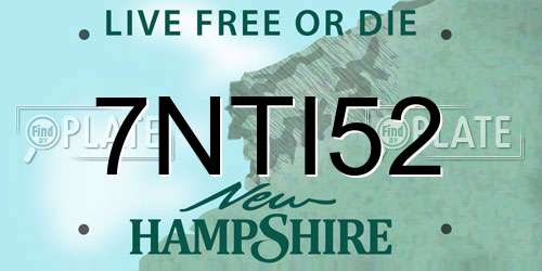 7NTI52 New Hampshire License Plate