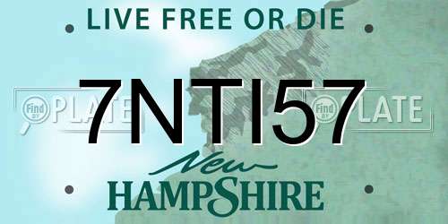 7NTI57 New Hampshire License Plate