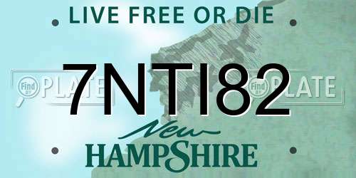 7NTI82 New Hampshire License Plate