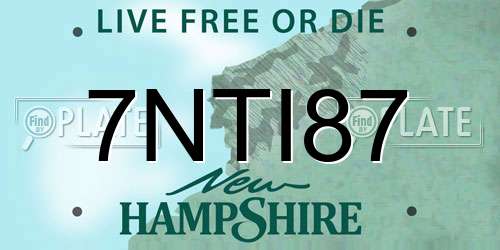 7NTI87 New Hampshire License Plate