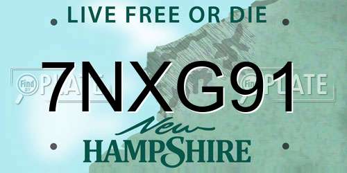 7NXG91 New Hampshire License Plate