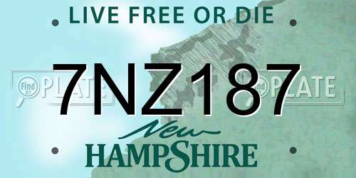 7NZ187 New Hampshire License Plate