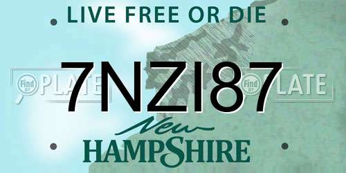 7NZI87 New Hampshire License Plate