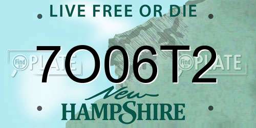 7O06T2 New Hampshire License Plate