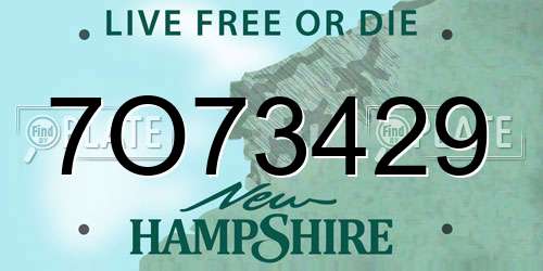 7O73429 New Hampshire License Plate