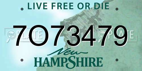 7O73479 New Hampshire License Plate