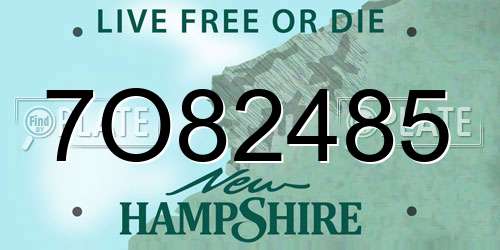7O82485 New Hampshire License Plate