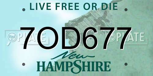 7OD677 New Hampshire License Plate