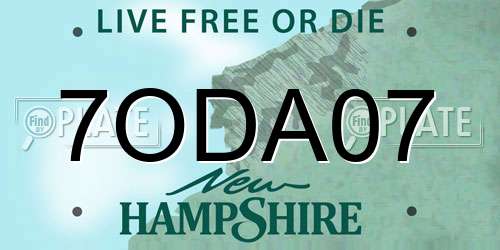 7ODA07 New Hampshire License Plate