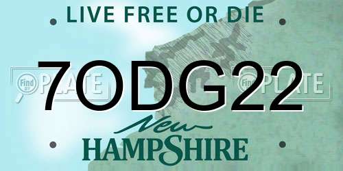 7ODG22 New Hampshire License Plate