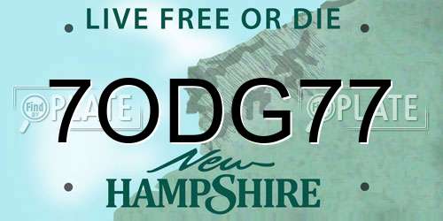 7ODG77 New Hampshire License Plate