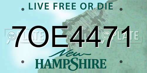 7OE4471 New Hampshire License Plate